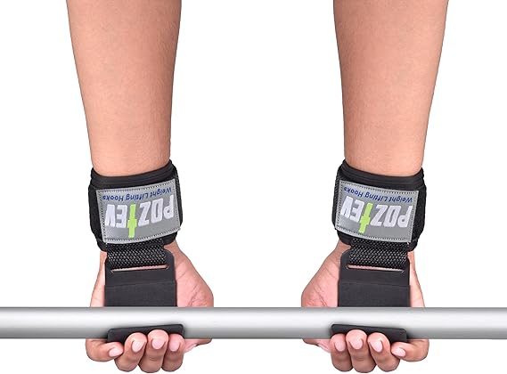 Weight Lifting Hooks (Pair) - Padded Wrist Wraps - Hand Grips Deadlift Straps for Men and Women - Grip Support for Bodybuilding Heavy Gym Workout - Ideal for Deadlifts, Powerlifting, Shrugs, Pull-Ups