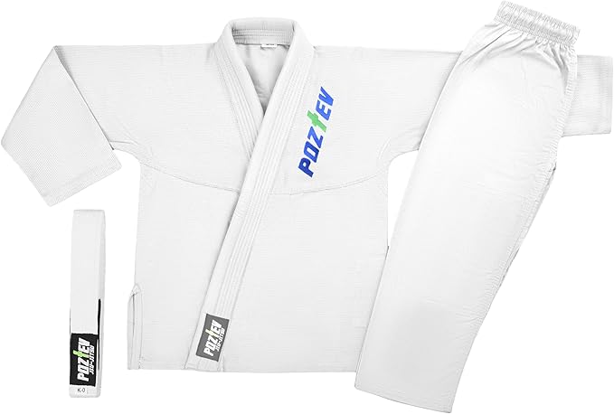 Kids Brazilian Jiu Jitsu Gi For Kids BJJ Gi Youth Grappling Kimonos Preshrunk Lightweight Children Martial Arts Training Uniform With Free White Belt