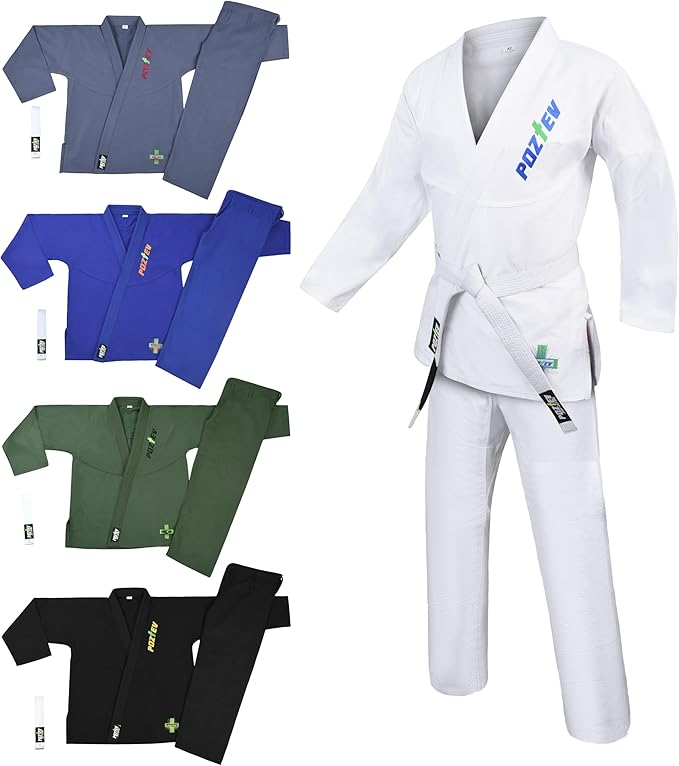 Brazilian Jiu Jitsu Gi for Men & Women BJJ Gi Grappling Kimonos Preshrunk Lightweight Fabric Martial Arts Uniform