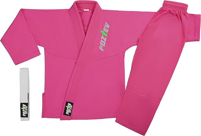 Kids Brazilian Jiu Jitsu Gi For Kids BJJ Gi Youth Grappling Kimonos Preshrunk Lightweight Children Martial Arts Training Uniform With Free White Belt