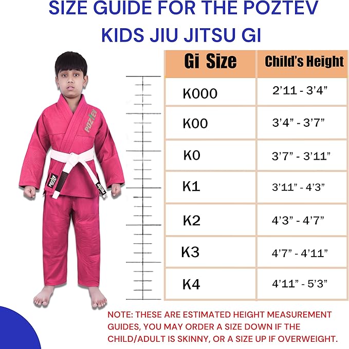 Kids Brazilian Jiu Jitsu Gi For Kids BJJ Gi Youth Grappling Kimonos Preshrunk Lightweight Children Martial Arts Training Uniform With Free White Belt