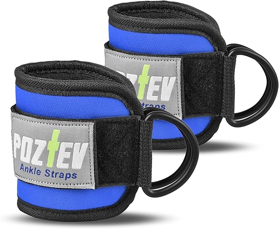 Ankle Straps for Cable Machine (PAIR) – Adjustable Padded Cuff Leg Straps Attachment, Ideal for Glute Workouts Leg Training Kickbacks Hip Abductors Booty Building & Lower Body Fitness